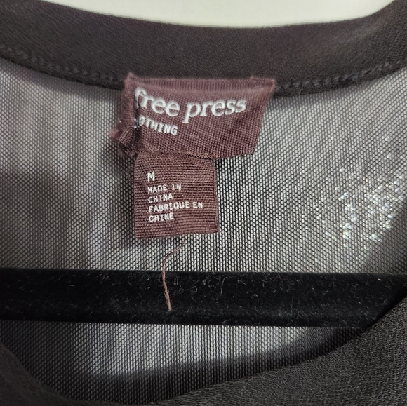 Black Ruffled Mesh Top - Picture 2 of 3